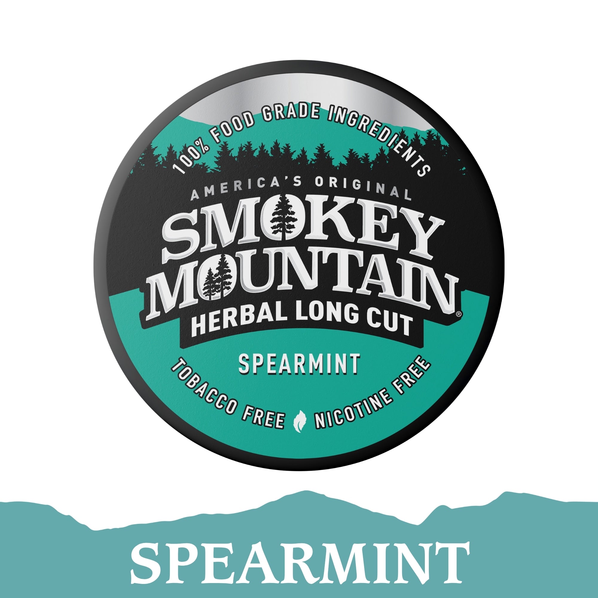 Smokey Mountain Herbal Long Cut Spearmint packaging on a white background