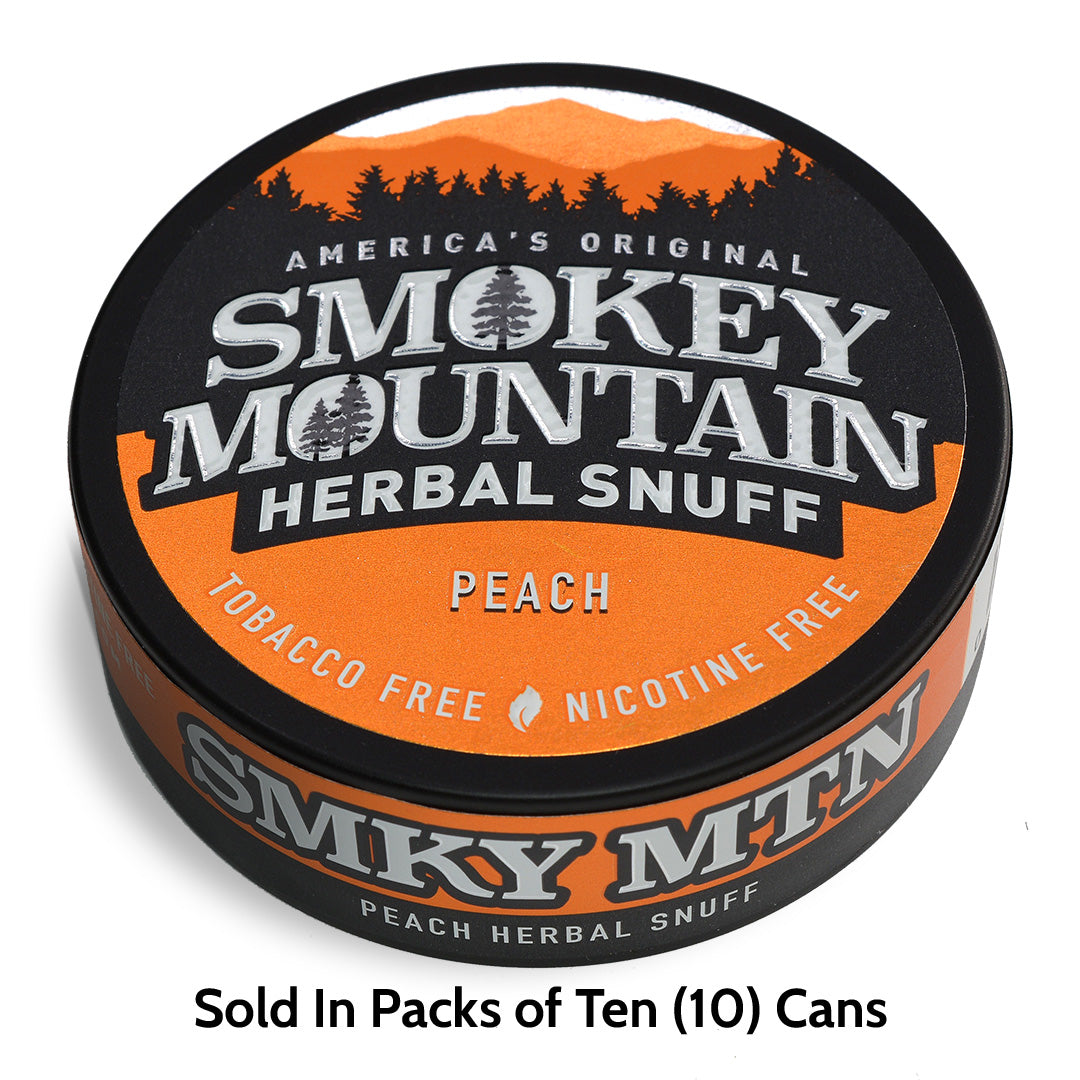 Peach Long Cut Smokey Mountain Herbal Snuff & Pouches