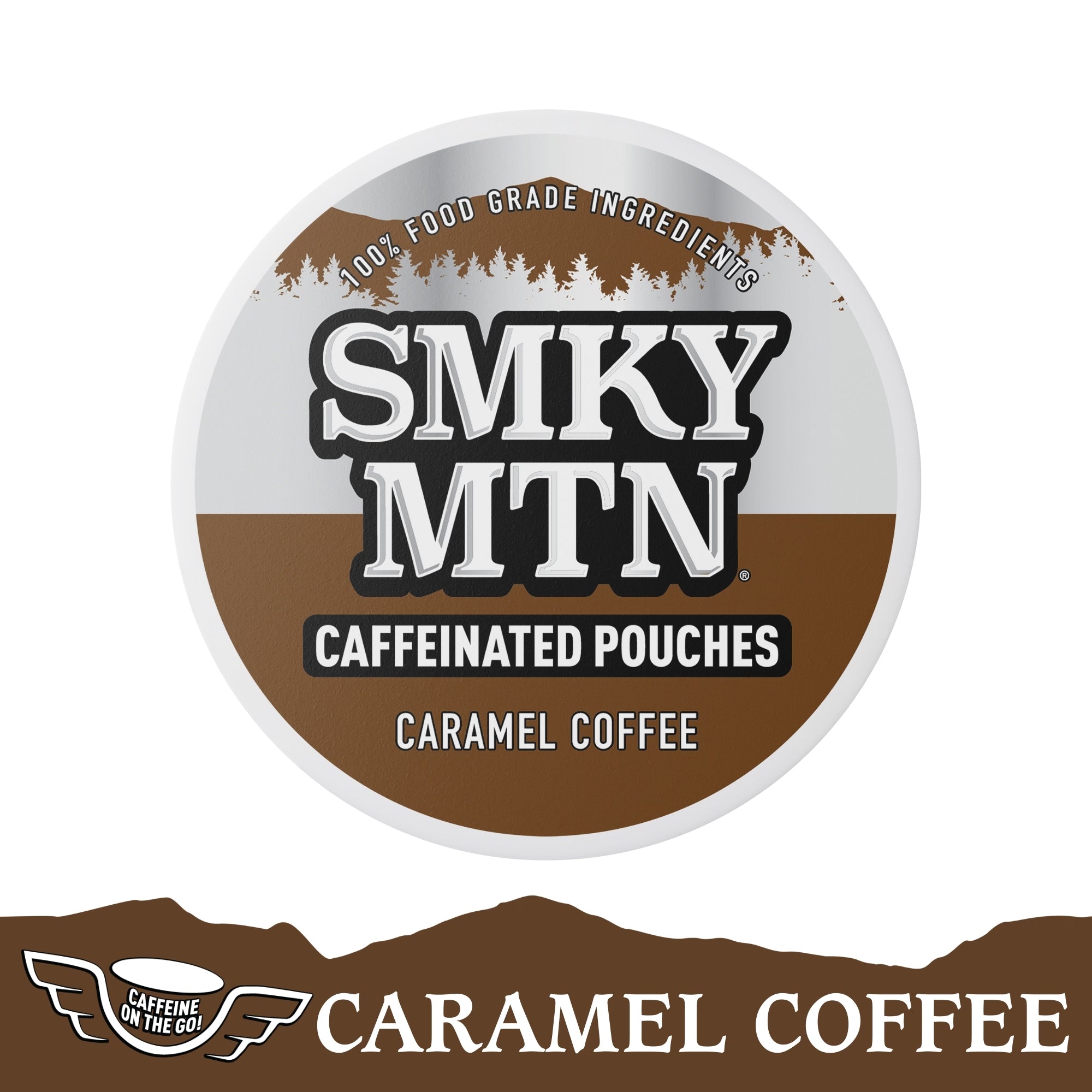 Smky MTN Caramel Coffee package on a white background