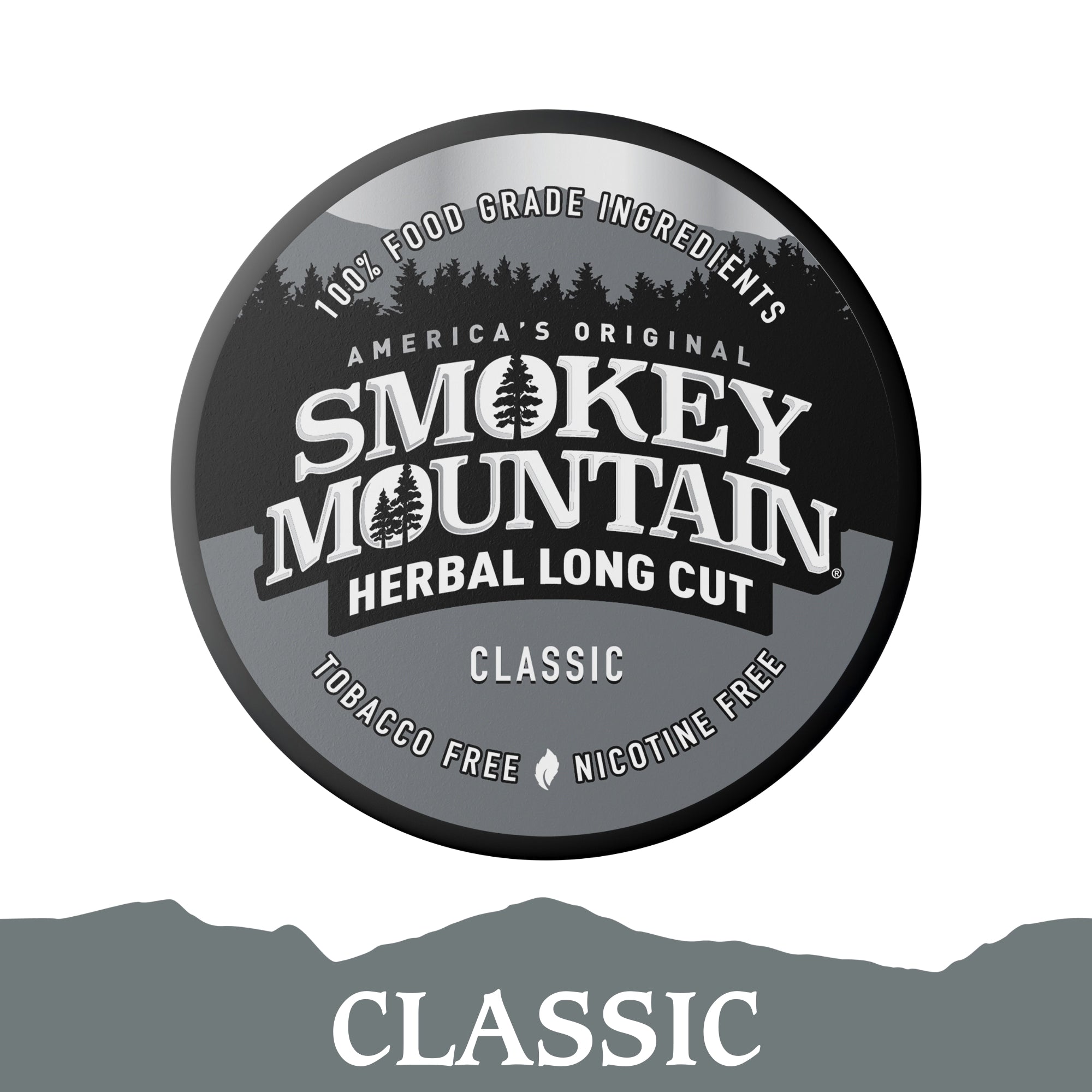 Smokey Mountain Herbal Long Cut packaging with mountain background