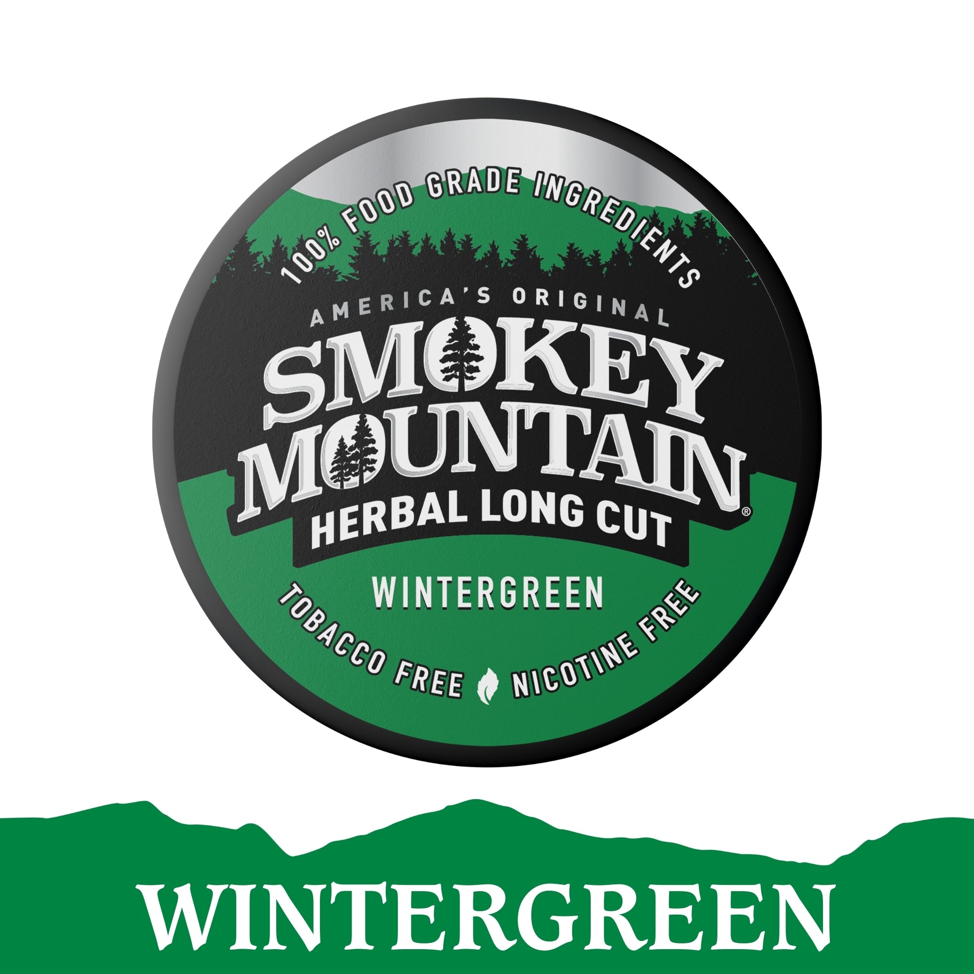 Smokey Mountain Herbal Long Cut Wintergreen packaging on a white background