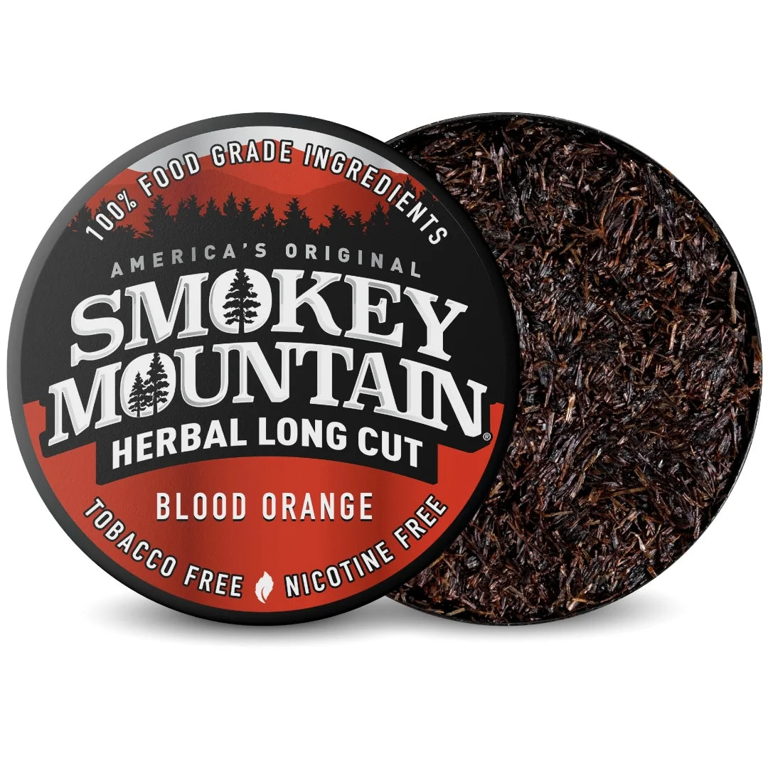 Smokey Mountain Herbal Long Cut Blood Orange product with packaging on a white background