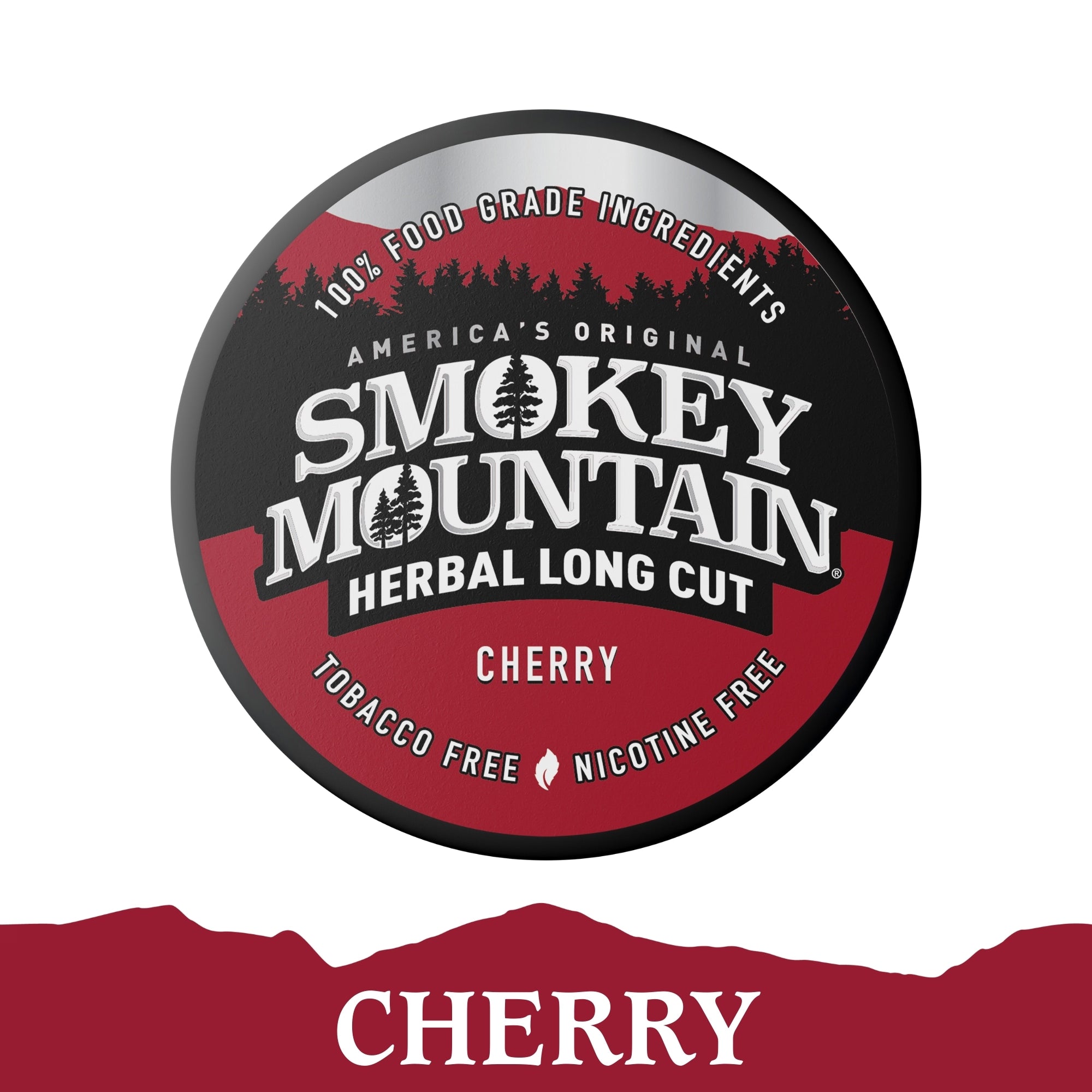 Smokey Mountain Herbal Long Cut Cherry packaging on a white background
