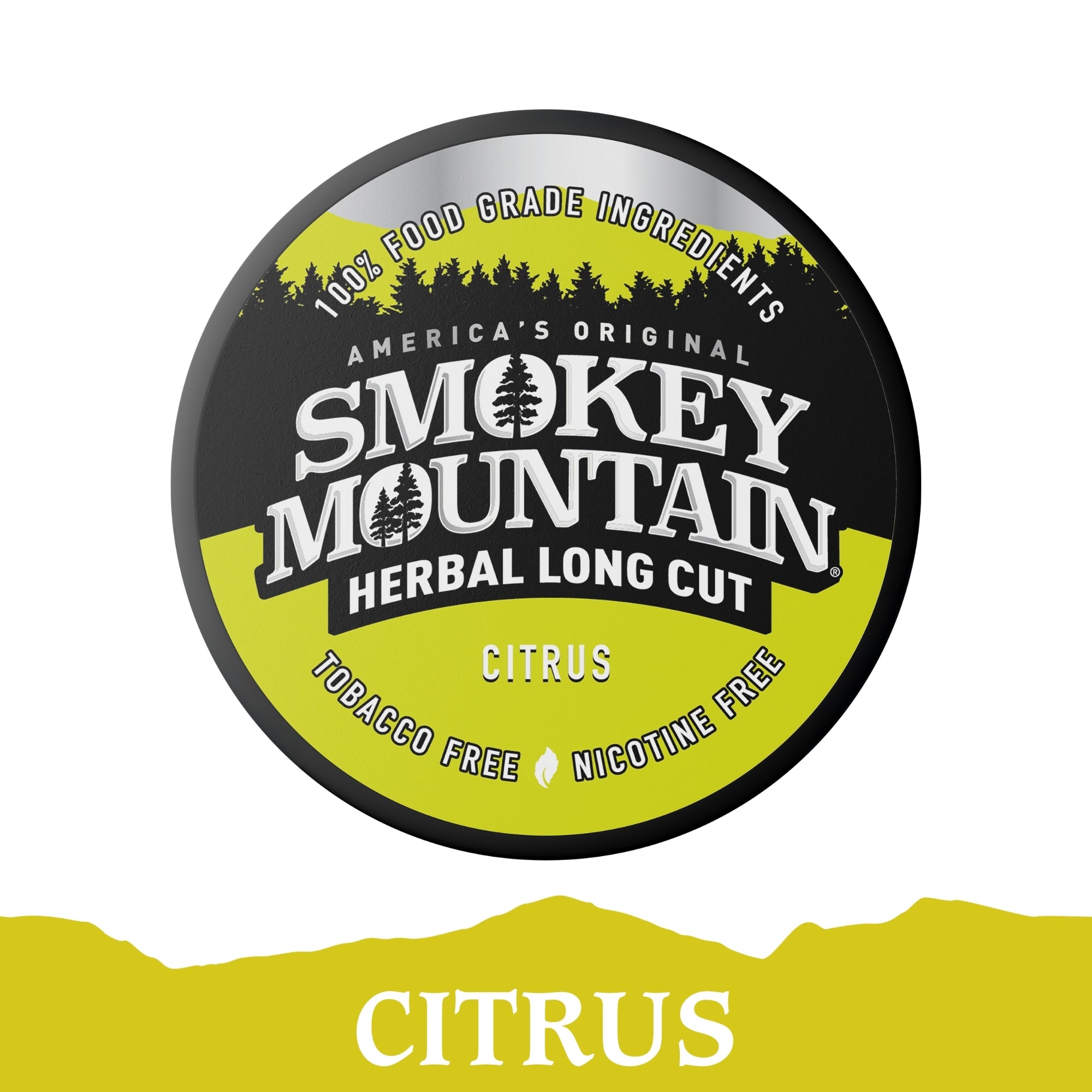 Smokey Mountain Herbal Long Cut Citrus product packaging on a white background
