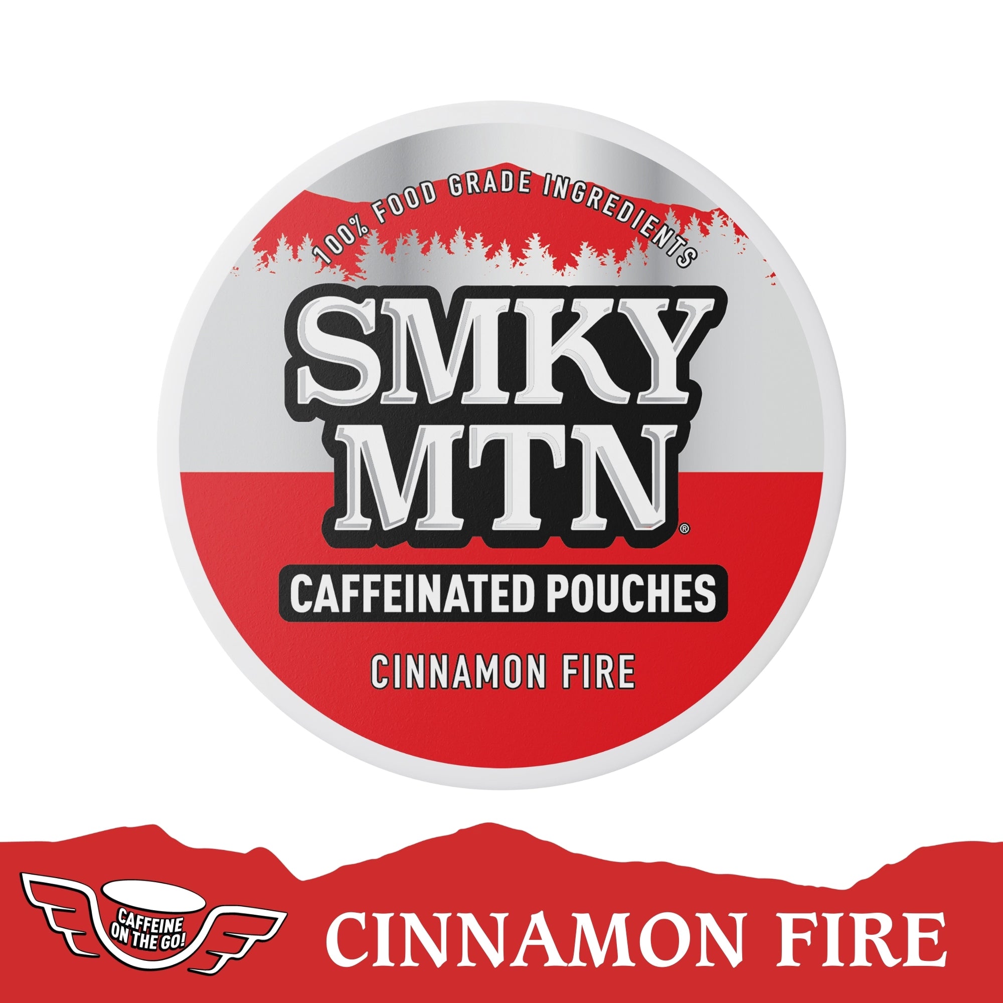 Smky MTN Caffeinated Pouches Cinnamon Fire packaging on a white background