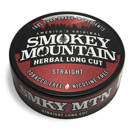 A can of smokey mountain straight long cut  on a white background.